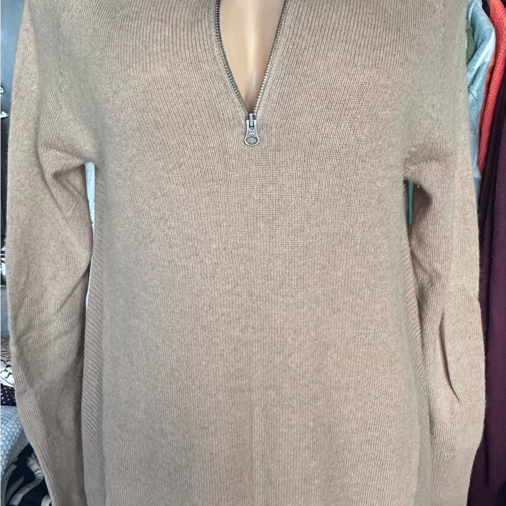 Halogen Tan V-Neck Sweater